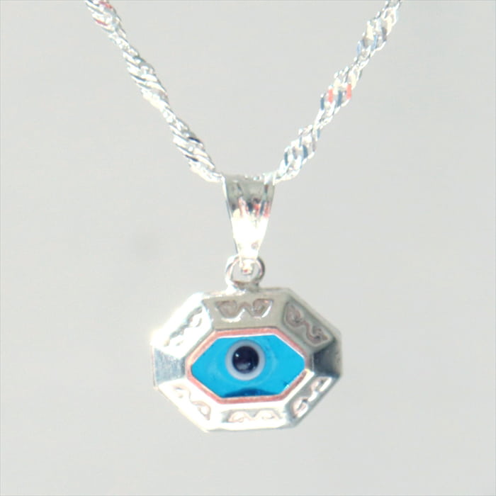 ナザルボンジュウ ガラス＆シルバー　ネックレス Nazar Boncuk, Evel Eye glass&silver necklace, made in Turkey