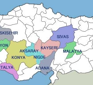 トルコ・アナトリア地域のマップ